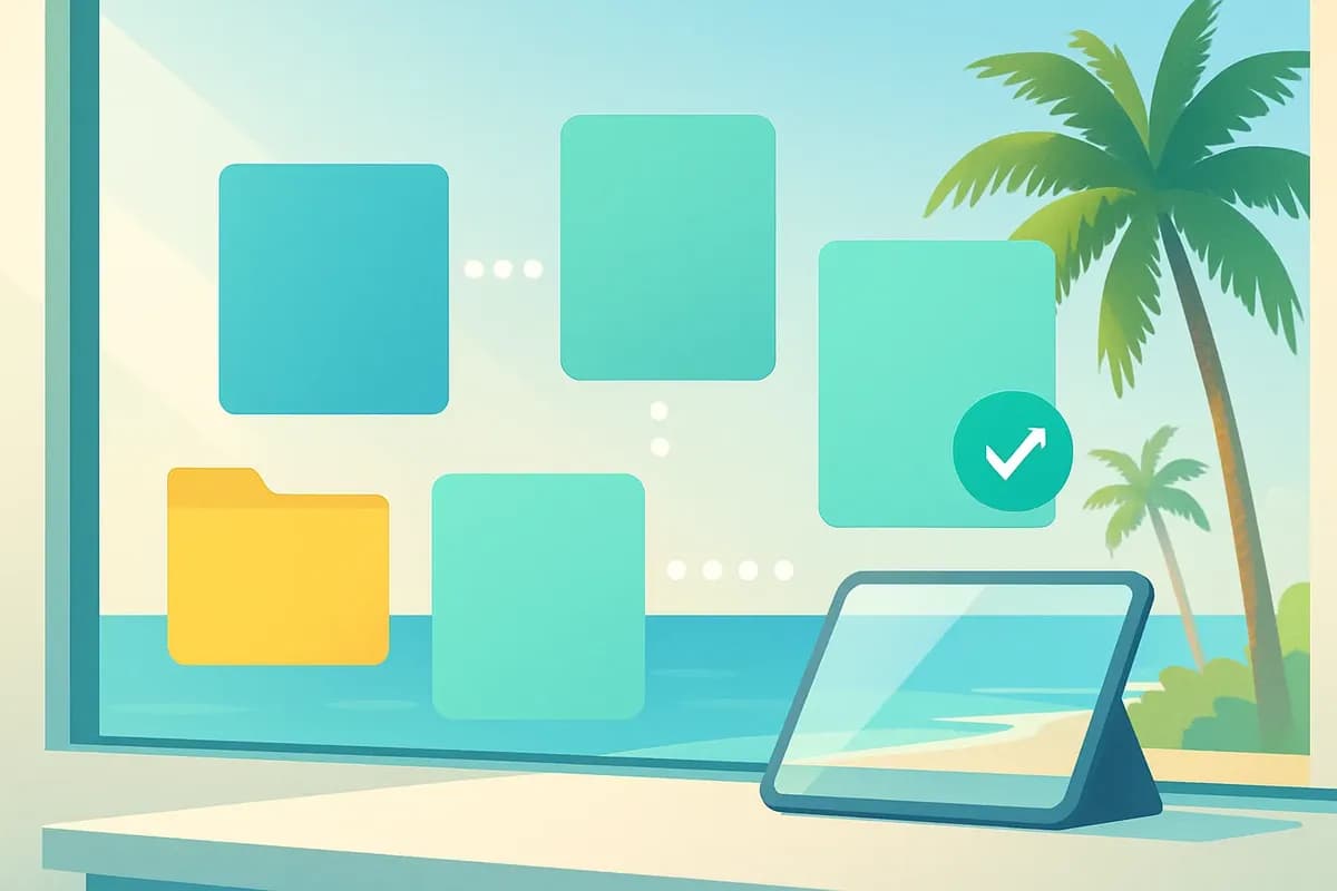 Concept of abstract digital permit tracking cards for Fiji.