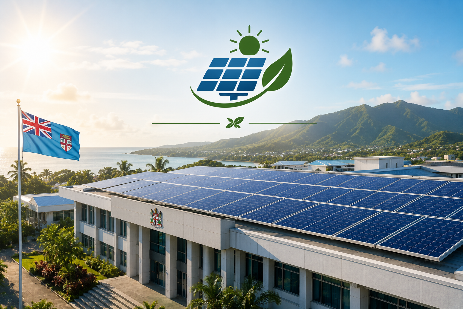 Solar panels installed on government buildings in Fiji