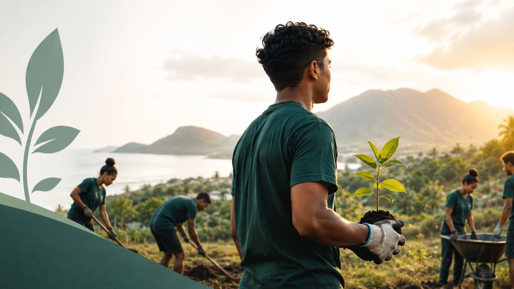 Youth engaged in community restoration projects in a Fijian village
