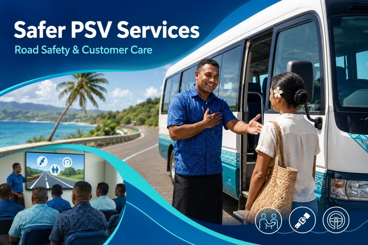 PSV drivers attending road safety and customer service training in Fiji